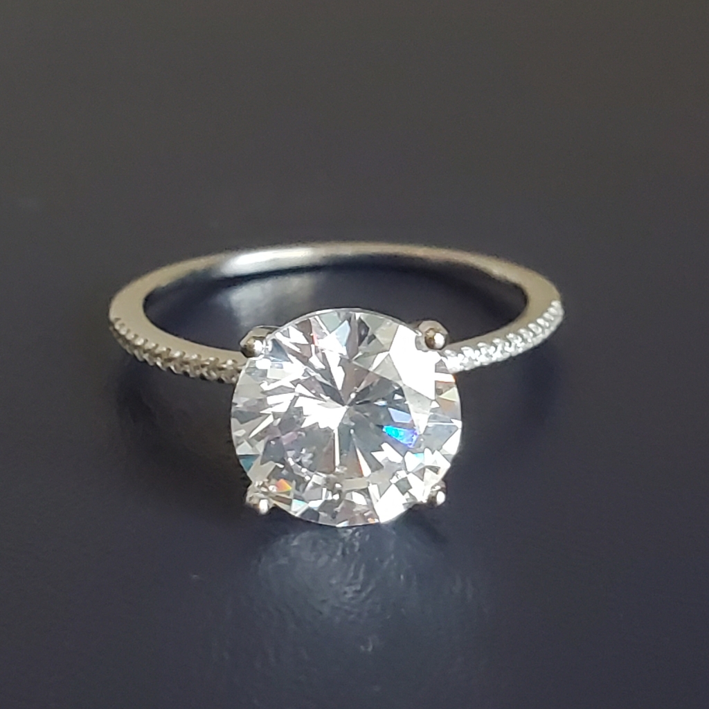 3 Ct Cz Diamond Solitaire Ring